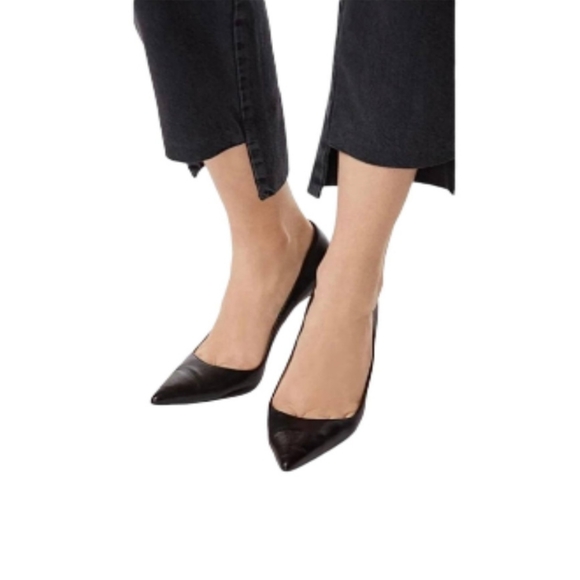 J Brand Wynne Jeans Black Overthrow High Rise Button Fly Cropped Cutout Hems 26 - Picture 7 of 14